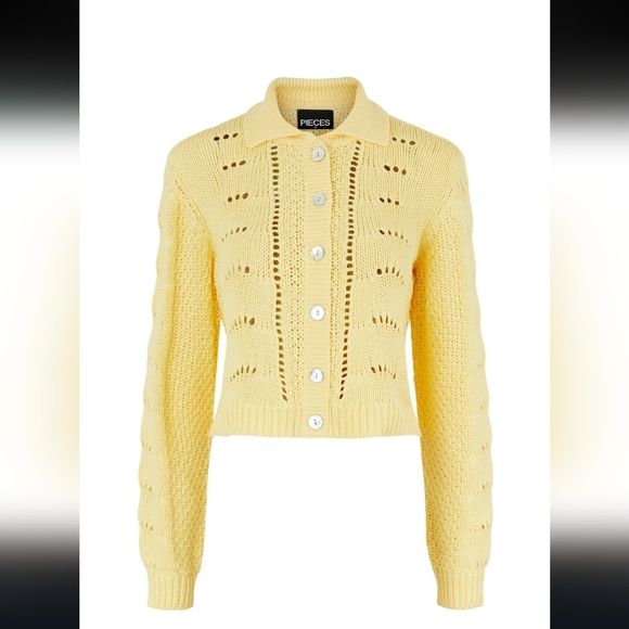 Pieces yellow cardigan size S - Picture 5 of 7